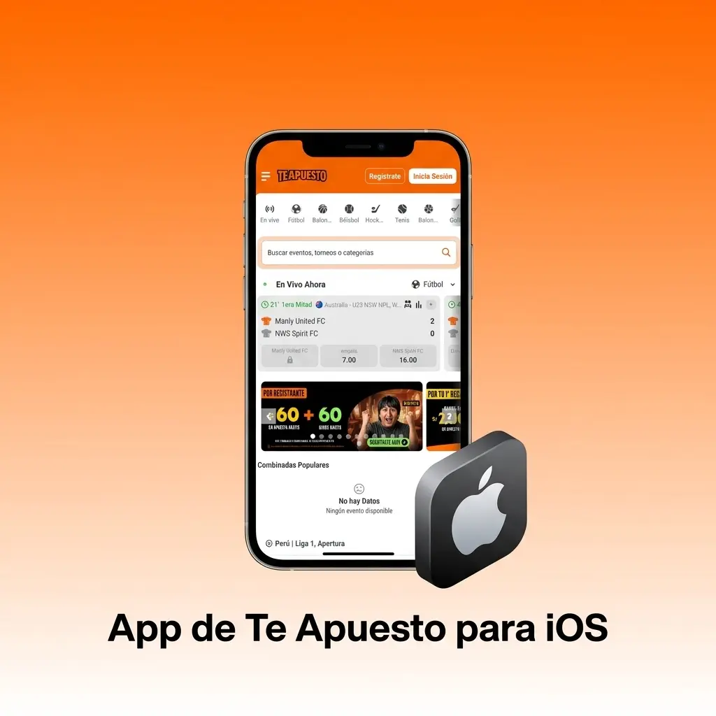 App de Te Apuesto para iOS disponible gratis en iPhone y iPad, con apuestas deportivas, casino y pagos en línea.