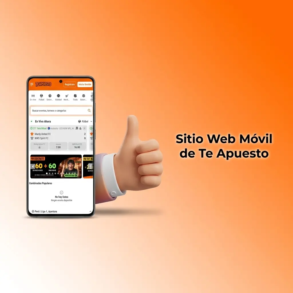 Sitio web móvil de Te Apuesto optimizado para Chrome y Safari en Android e iOS con interfaz táctil