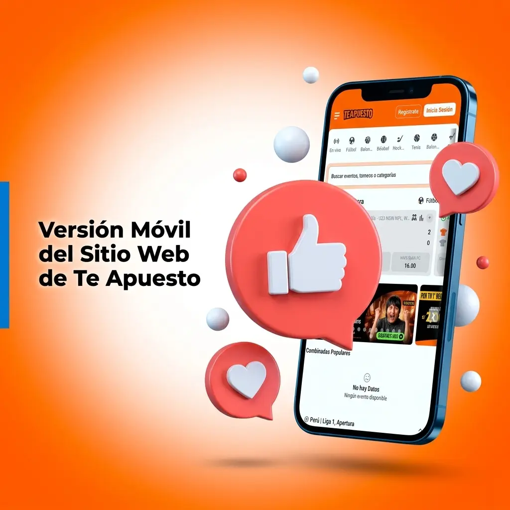 Versión móvil del sitio web de Te Apuesto accesible desde smartphone y tablet sin descargar software